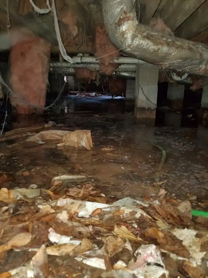 Crawl space flood assessment for Commercial Water Damage Restoration in Newtown